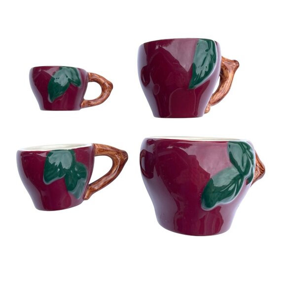 COPY - Apple Themed Ceramic Measuring Cups & Spoons Set With Wooden Stand - Picture 4 of 10